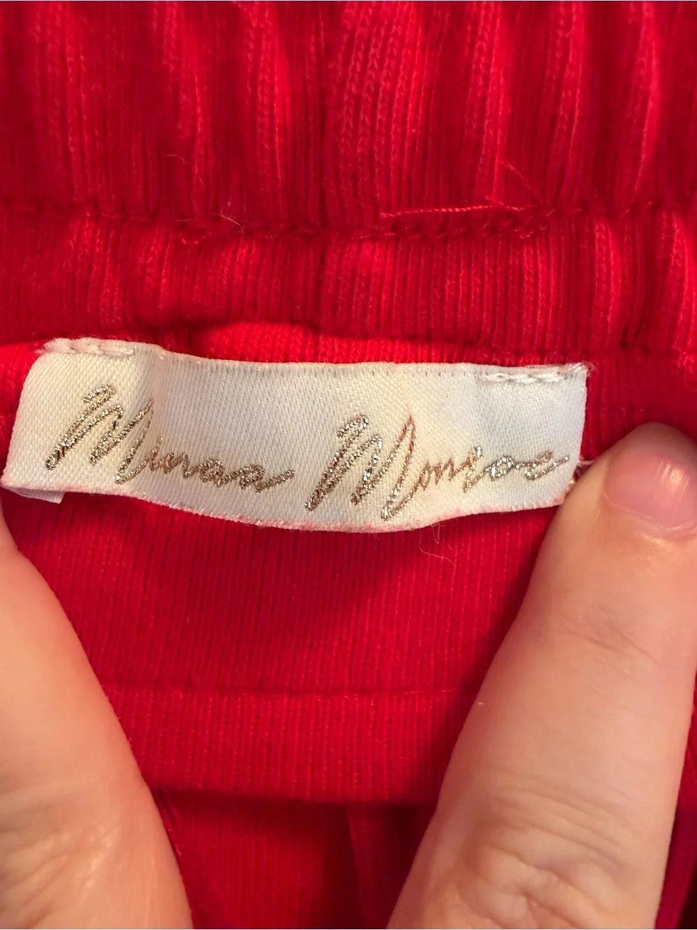 Minaa Monroe Over the Too Red Fringe Pants Size Small